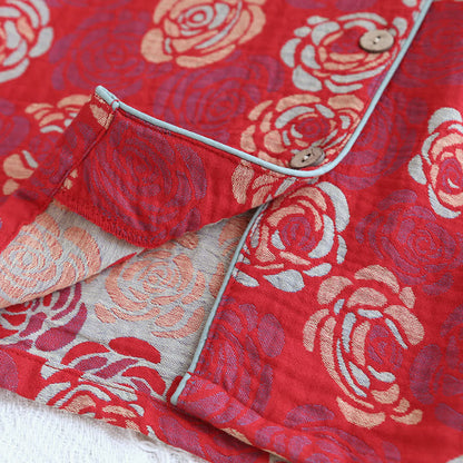 Pyjama-Set „Blooming Rose“ aus Jacquard-Baumwolle