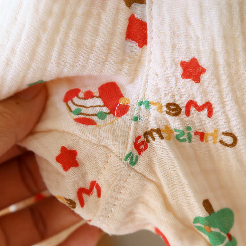 Pyjama-Set aus Baumwollgaze mit Weihnachtsmotiv