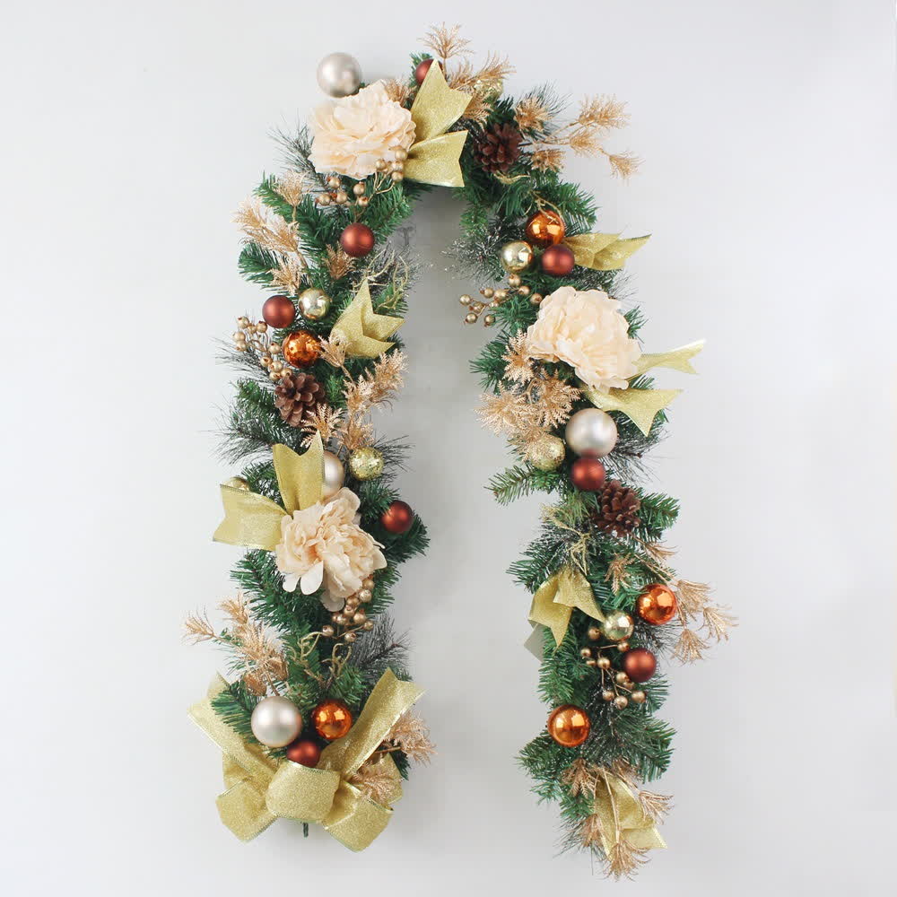 Künstliches Rattan-Weihnachtsgirlanden-Dekor