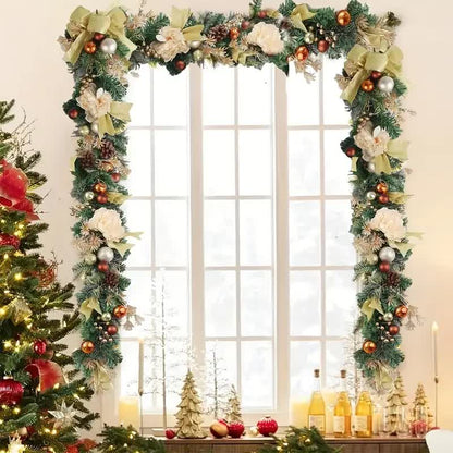 Künstliches Rattan-Weihnachtsgirlanden-Dekor
