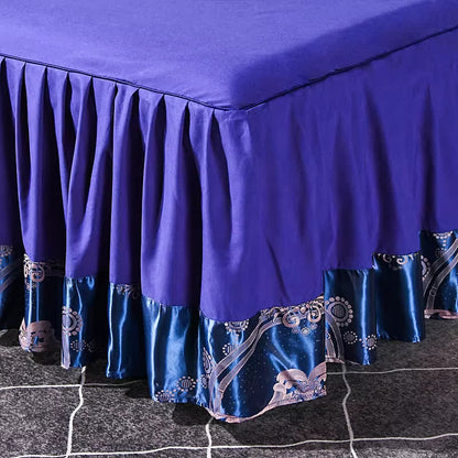 Elegantes Satin-Bettvolant-Bettwäscheset (4-teilig)