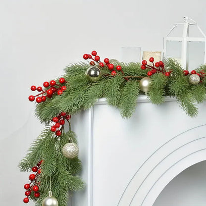 Künstliche Girlande aus Tannennadeln, Weihnachtsdekor