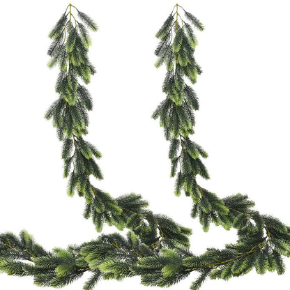 Künstliche Girlande aus Tannennadeln, Weihnachtsdekor