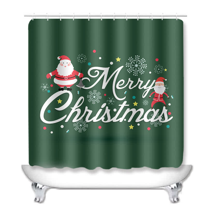 Frohe Weihnachten Duschvorhangmatten-Set