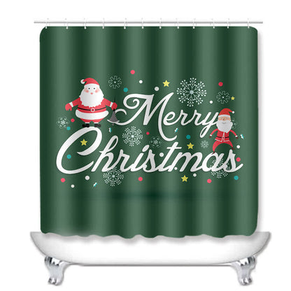 Frohe Weihnachten Duschvorhangmatten-Set