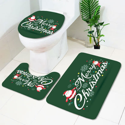 Frohe Weihnachten Duschvorhangmatten-Set