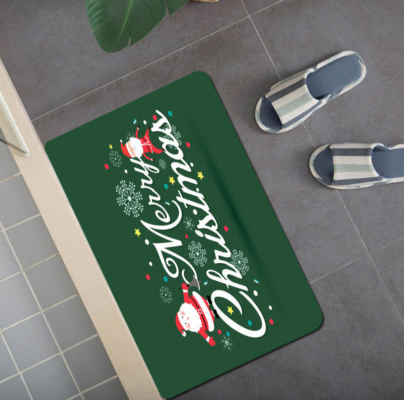 Frohe Weihnachten Duschvorhangmatten-Set