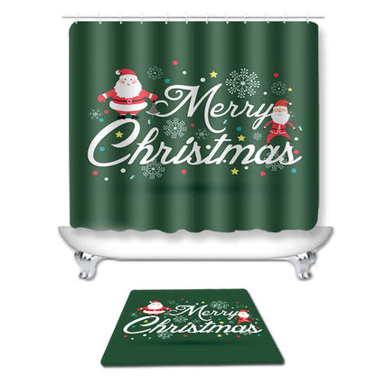 Frohe Weihnachten Duschvorhangmatten-Set