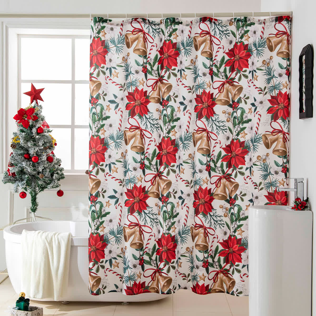 Anti-Schimmel-Duschvorhang mit Weihnachtsmotiv