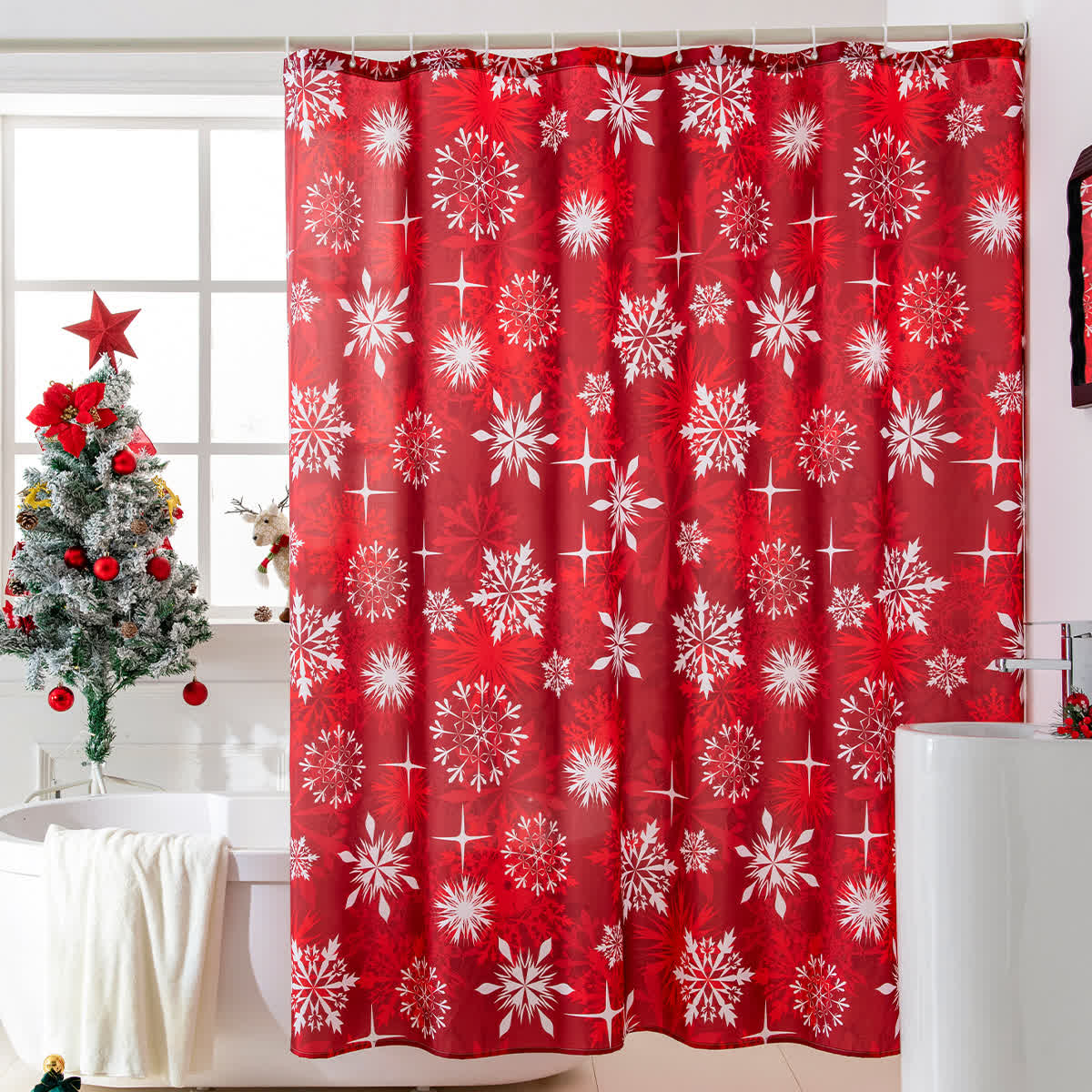 Anti-Schimmel-Duschvorhang mit Weihnachtsmotiv