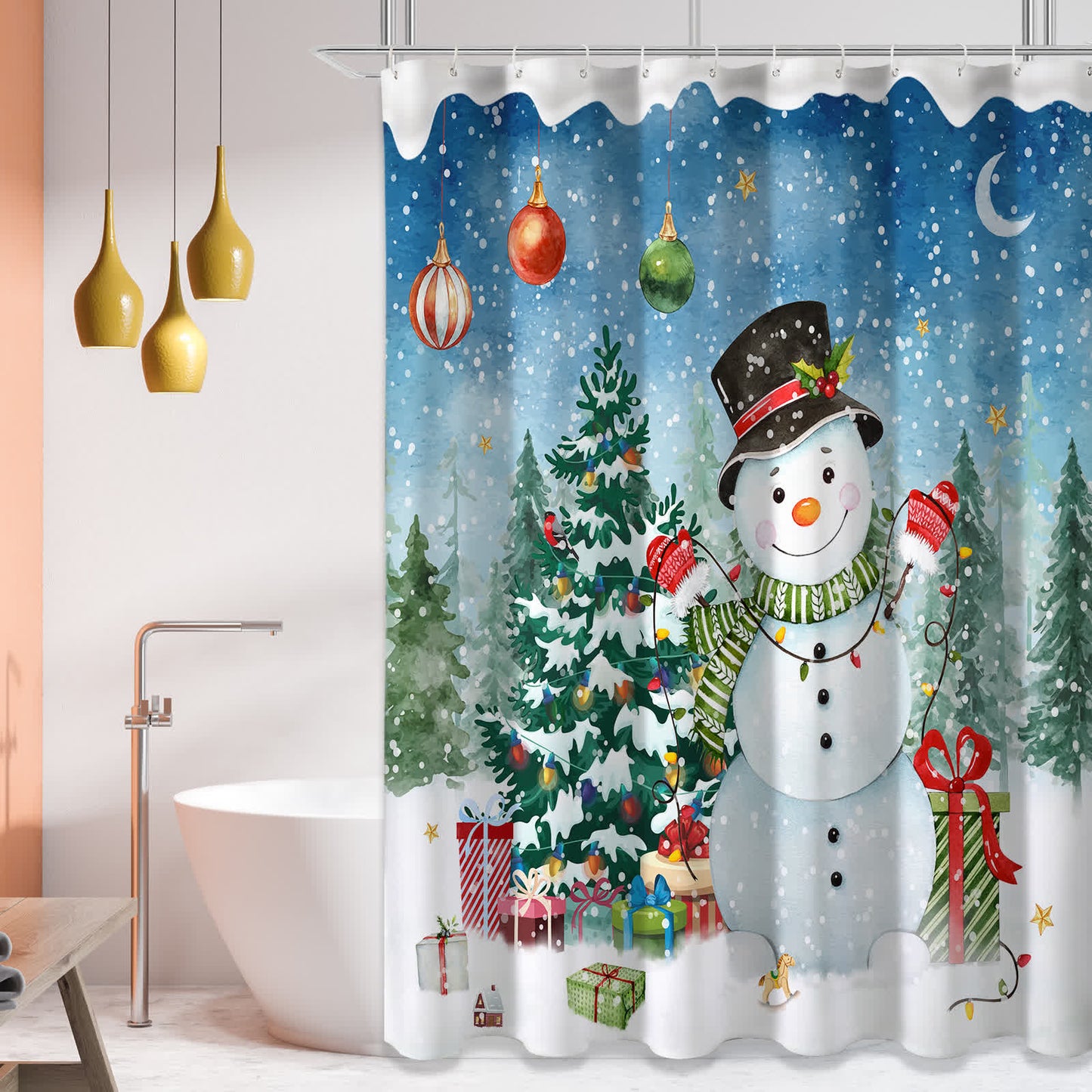 Weihnachts-Anti-Schimmel-wasserdichter Duschvorhang