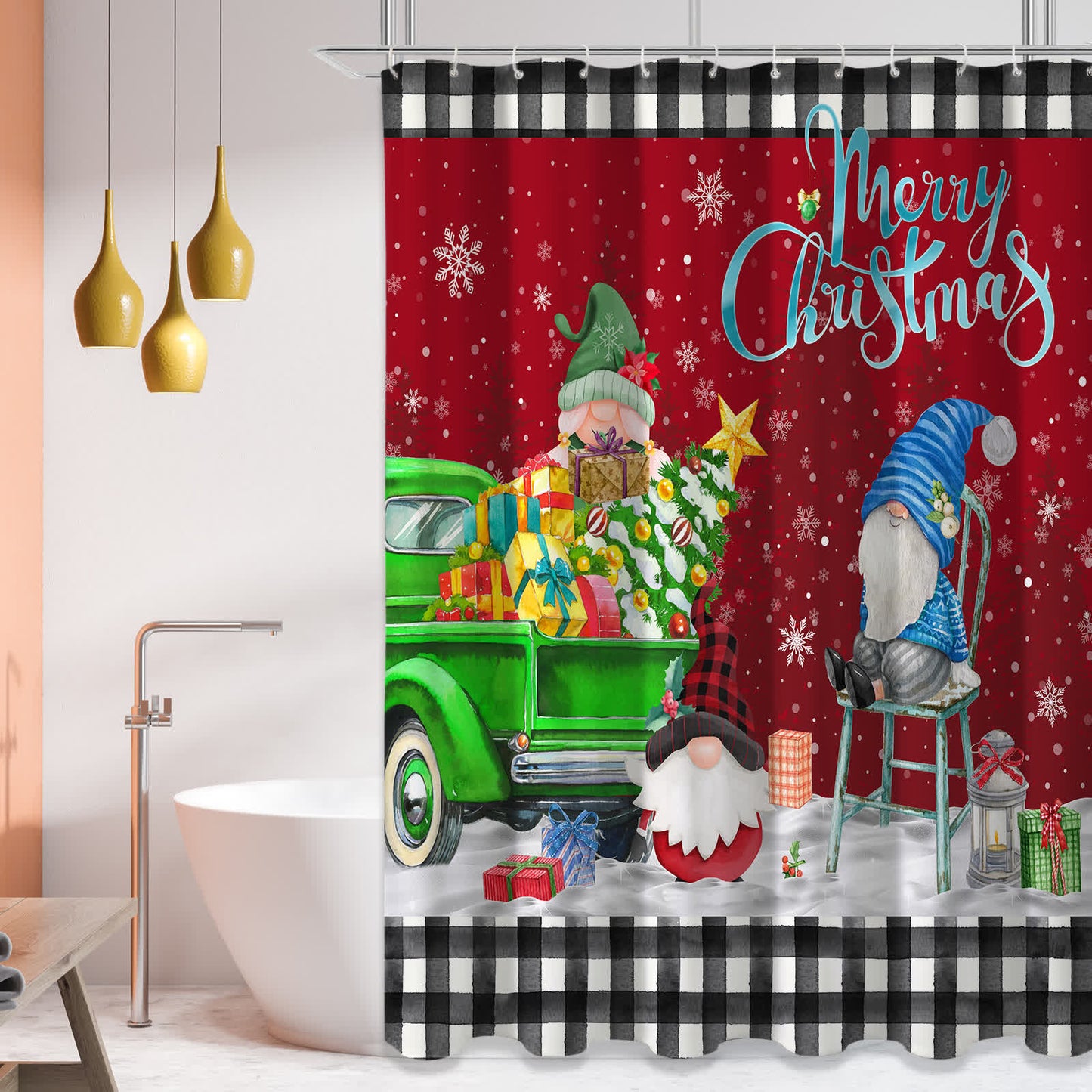 Weihnachts-Anti-Schimmel-wasserdichter Duschvorhang