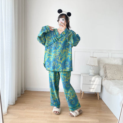 Pyjama-Set aus heller Baumwollgaze in Übergröße