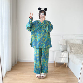 Pyjama-Set aus heller Baumwollgaze in Übergröße