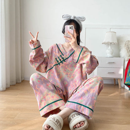 Pyjama-Set aus heller Baumwollgaze in Übergröße