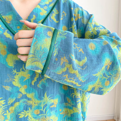 Pyjama-Set aus heller Baumwollgaze in Übergröße