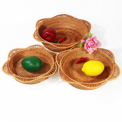 Aufbewahrungskorb aus geflochtenem Rattan für Obst und Brot