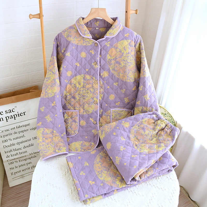 Pyjama-Set aus dicker, garngefärbter Jacquard-Baumwolle