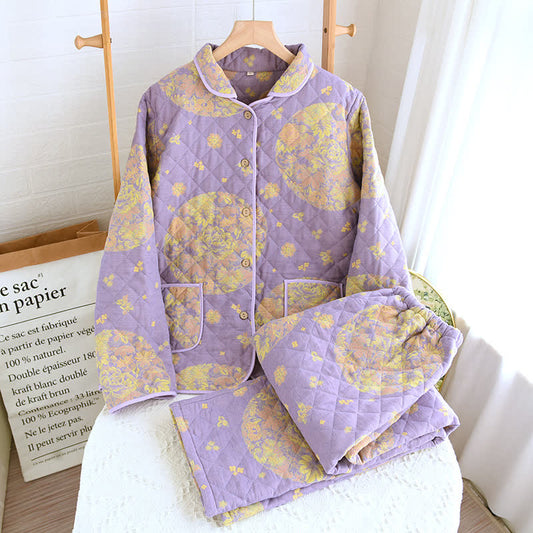 Pyjama-Set aus dicker, garngefärbter Jacquard-Baumwolle