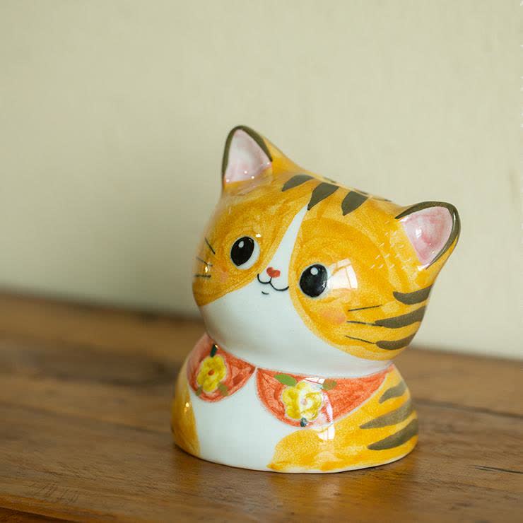 Niedliche Katze Kreative handbemalte Keramikvase
