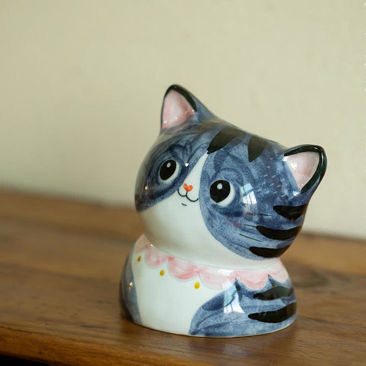 Niedliche Katze Kreative handbemalte Keramikvase