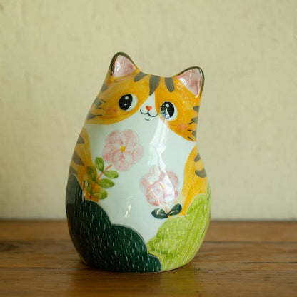 Niedliche Katze Kreative handbemalte Keramikvase