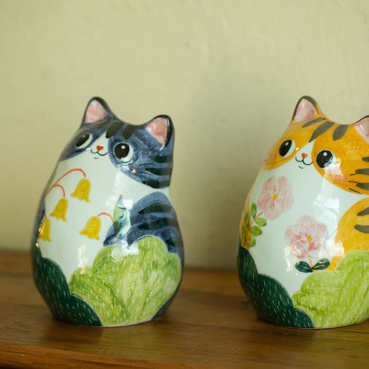 Niedliche Katze Kreative handbemalte Keramikvase
