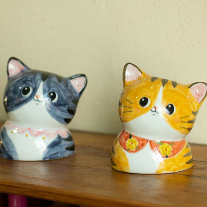 Niedliche Katze Kreative handbemalte Keramikvase