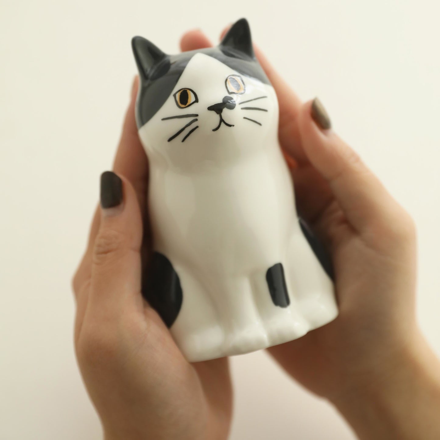 Handbemalter Katzen-Keramikvase-Stiftehalter
