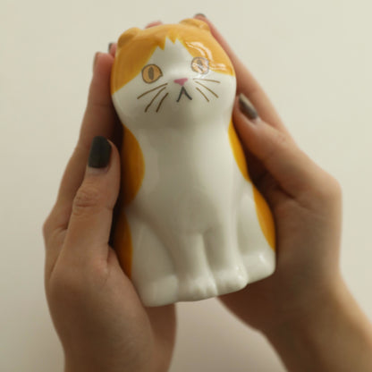 Handbemalter Katzen-Keramikvase-Stiftehalter