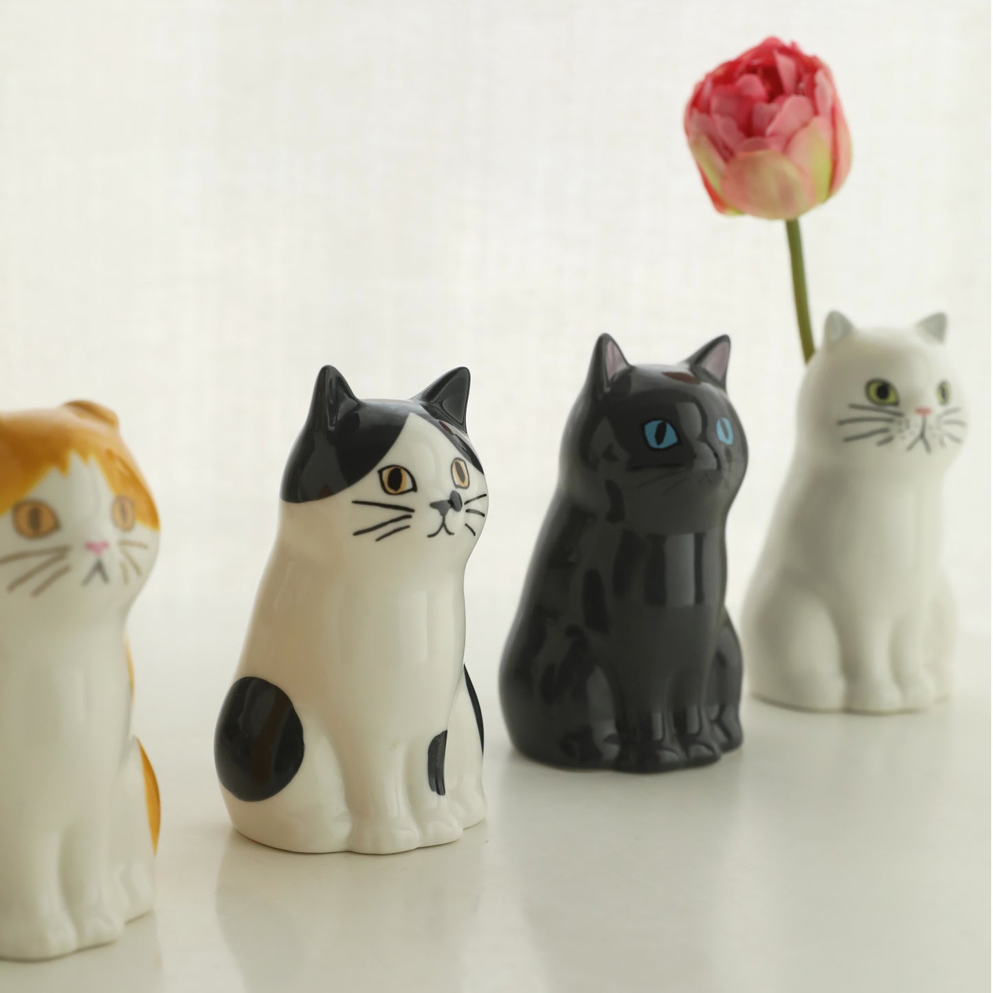 Handbemalter Katzen-Keramikvase-Stiftehalter