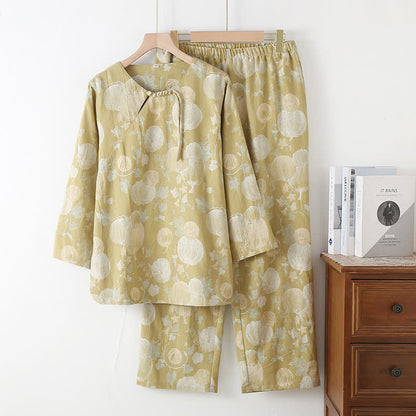 Pyjama-Set aus Baumwollgaze mit Kürbis-Pullover