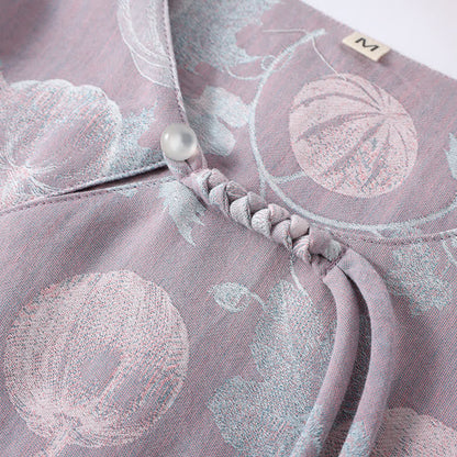 Pyjama-Set aus Baumwollgaze mit Kürbis-Pullover