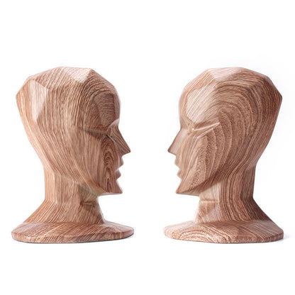Menschlicher Kopf Skulptur Buchstütze Möbel Dekoration