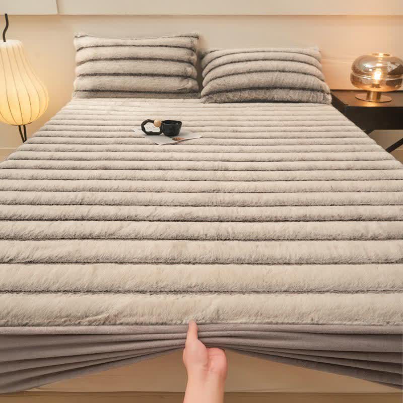 Modernes, warmes Winter-Spannbettlaken aus Fleece