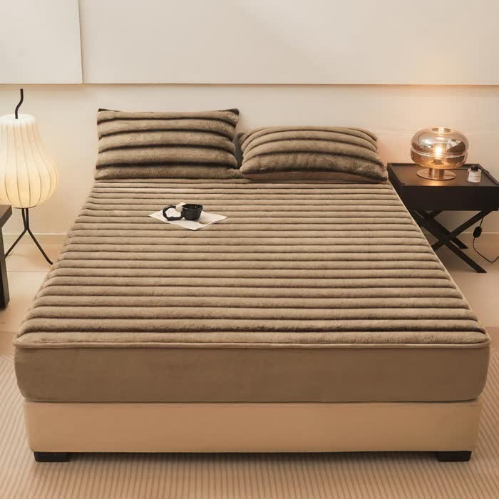 Modernes, warmes Winter-Spannbettlaken aus Fleece