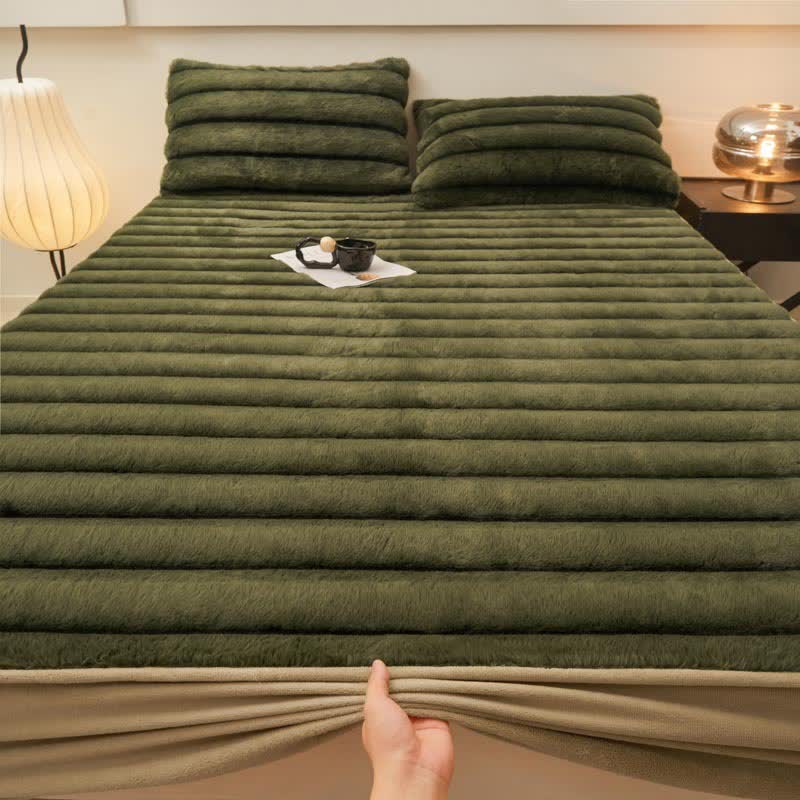 Modernes, warmes Winter-Spannbettlaken aus Fleece