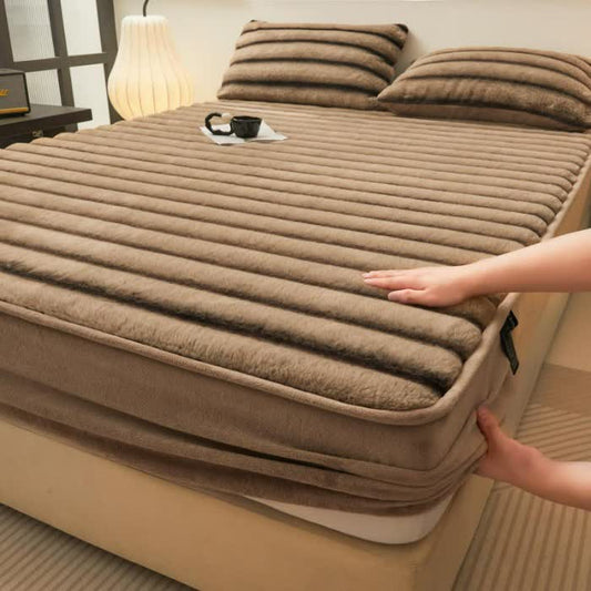 Modernes, warmes Winter-Spannbettlaken aus Fleece