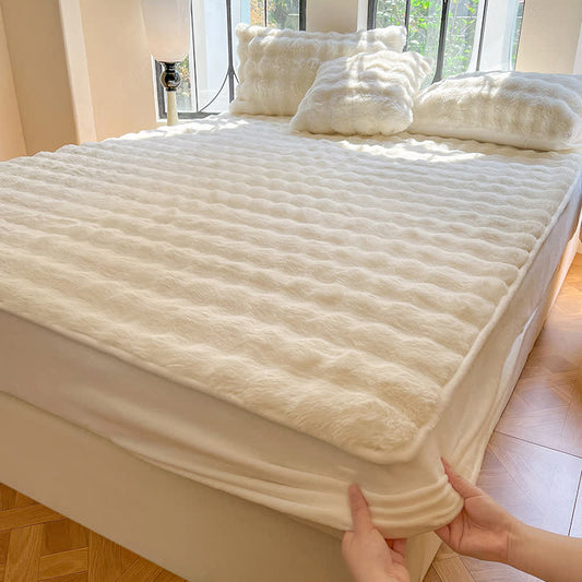 Einfaches, weiches, atmungsaktives Spannbettlaken aus Fleece