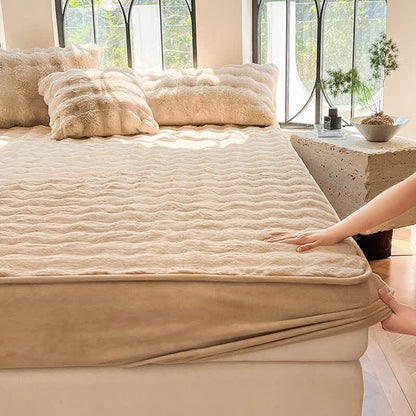 Einfaches, weiches, atmungsaktives Spannbettlaken aus Fleece