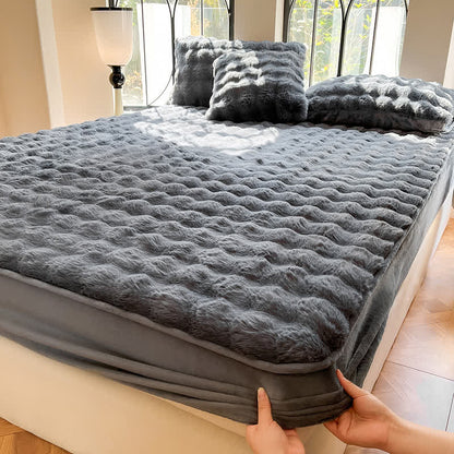 Einfaches, weiches, atmungsaktives Spannbettlaken aus Fleece