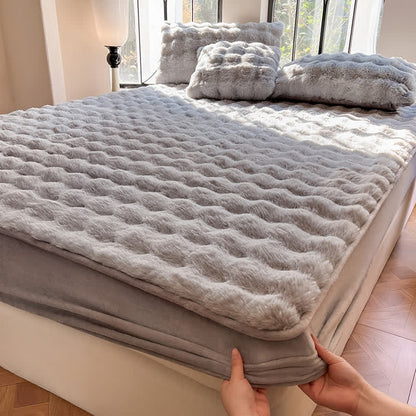 Einfaches, weiches, atmungsaktives Spannbettlaken aus Fleece