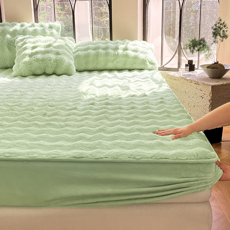 Einfaches, weiches, atmungsaktives Spannbettlaken aus Fleece