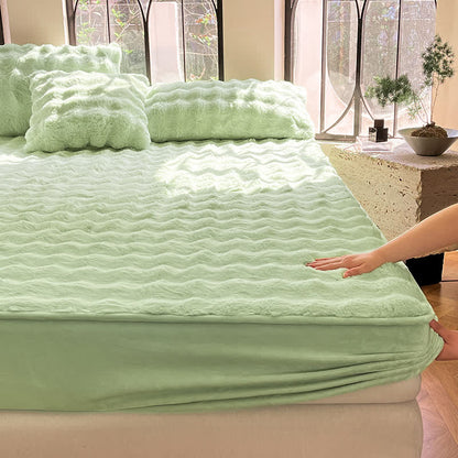 Einfaches, weiches, atmungsaktives Spannbettlaken aus Fleece