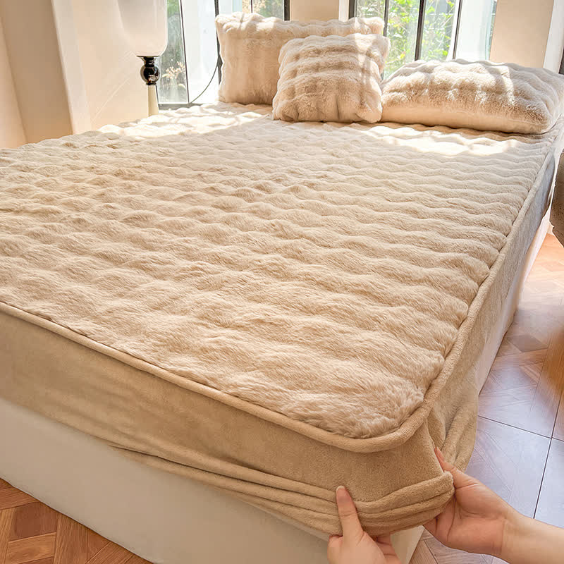 Einfaches, weiches, atmungsaktives Spannbettlaken aus Fleece