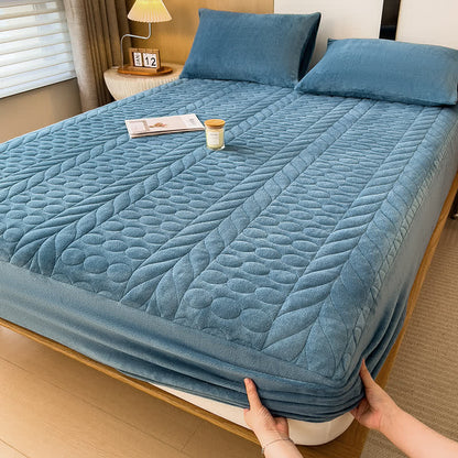 Einfaches Spannbettlaken aus Fleece mit Weizenähren
