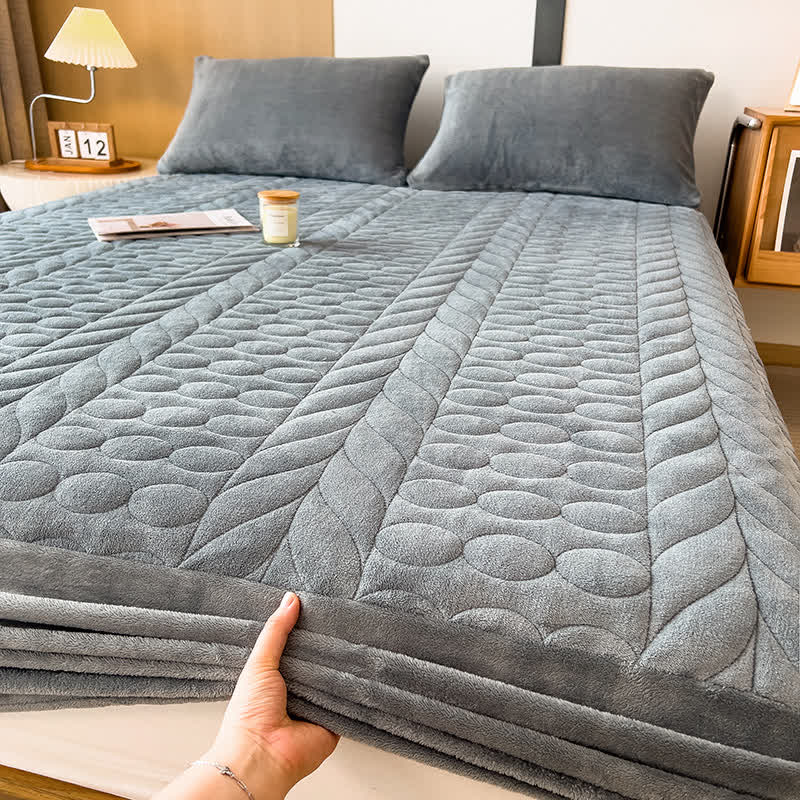 Einfaches Spannbettlaken aus Fleece mit Weizenähren