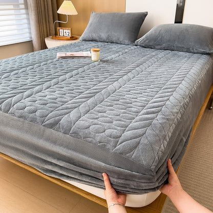 Einfaches Spannbettlaken aus Fleece mit Weizenähren