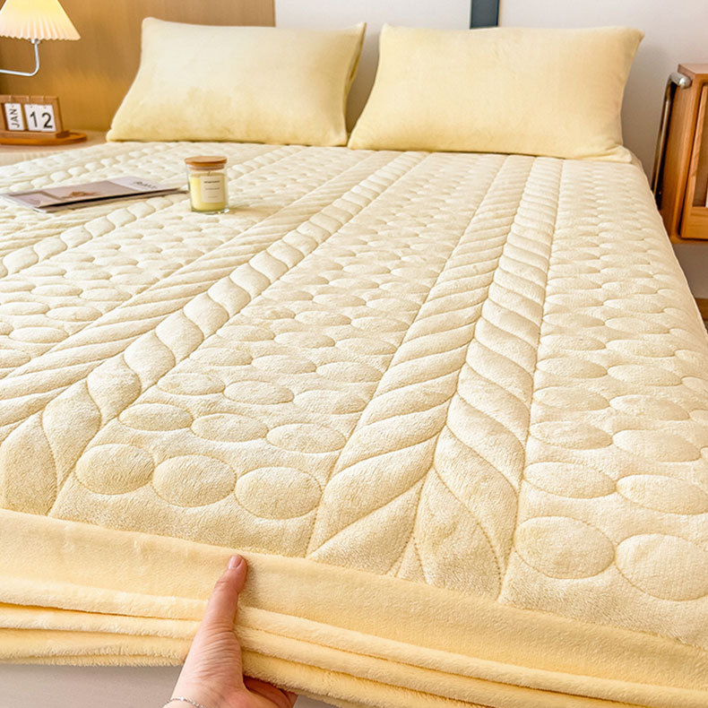 Einfaches Spannbettlaken aus Fleece mit Weizenähren