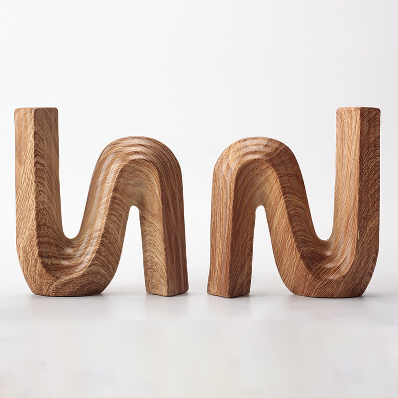 Minimalistischer Buchstabe "N" Holzmaserung Wohndekoration